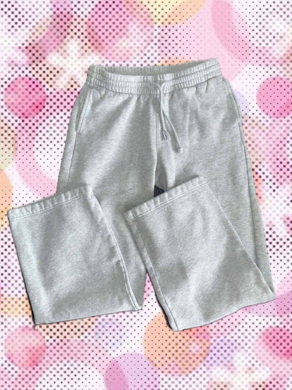 TNA Light Grey Fleece Straight-Leg Joggers